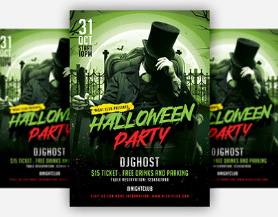 Halloween Party Flyer Template Design