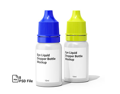 8 Psd Eye Dropper Bottle Mockup