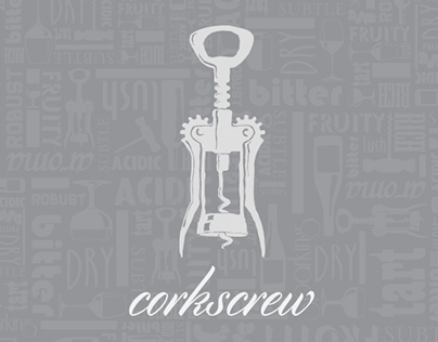 "Corkscrew" Wine Logo Set