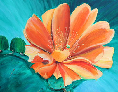 Cactus Flower Painting Commission