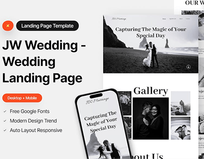 JW Wedding - Wedding Landing Page Figma Design