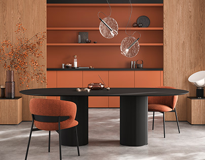 Papaya orange | Interior design and visualization