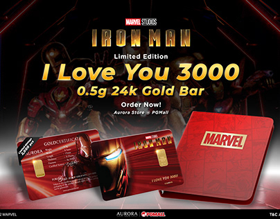 Iron Man X Aurora Italia - 0.5g 24k Gold Bar