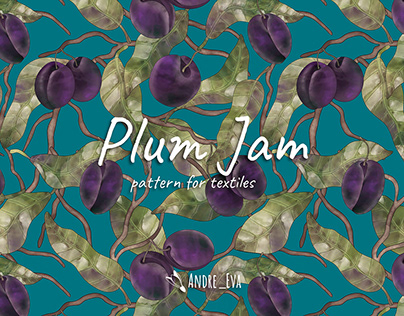 Plum Jam (pattern for textiles)