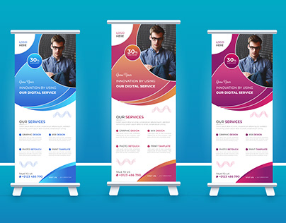 Creative Roll up banner design for ads