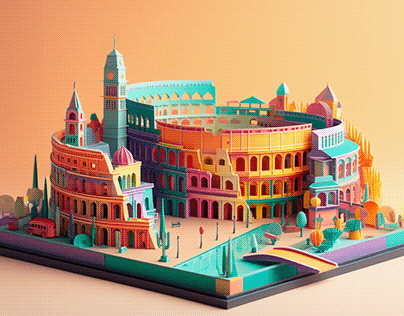 The Magic of AI: Paper Dioramas of World Cities