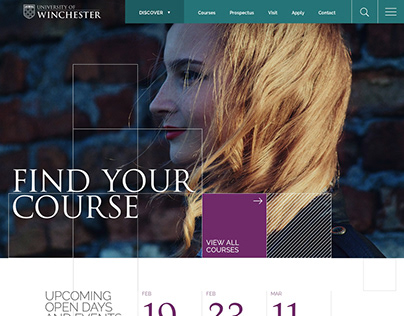 University of Winchester - website layout (UK)