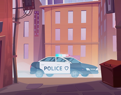 2D Cinematic Police Chase Animation