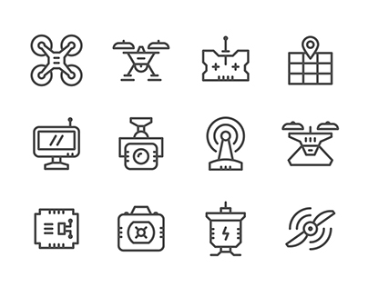 Set line icons of quadrocopter