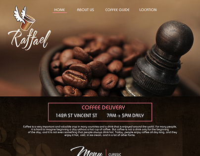 Raffael Coffee delivery webdesign