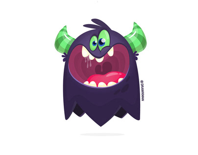 Cartoon monsters character design set