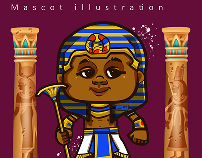 2D illustration draw _ pharaonic mascot