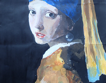 "Dziewczyna z perłą" Jan Vermeer 50*35 akryl 2022