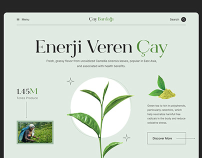 Tea Brand Website Landing Page Design