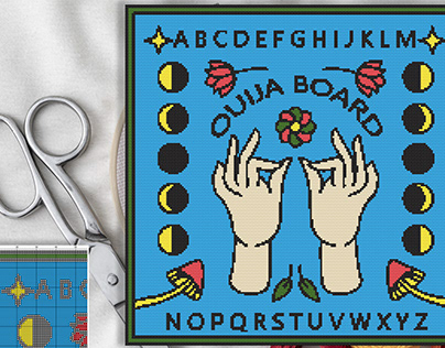 Ouija board - Embroidery pattern