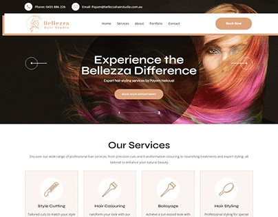 Design and Develop Bellezza Hair Studio Service Website