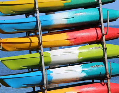 Colorful kayaks.