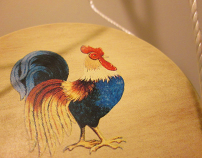 Hand Made Rooster Stool Windchime