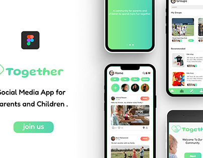 UI UX Design Social media parents and children