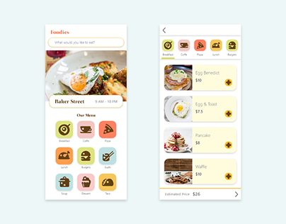 Foodies App for #AdobeXDUIKit contest