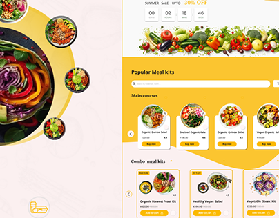 Organic food website landing page