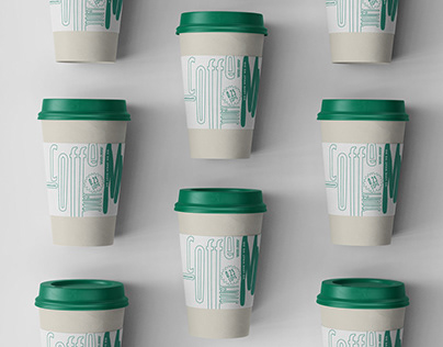 Minimalist label design for a paper coffee cup
