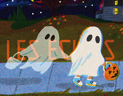 Halloween illustration for Les Echos website