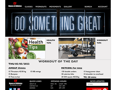 House of Athletes Gym webpage