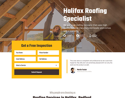 Roofing services free elementor template