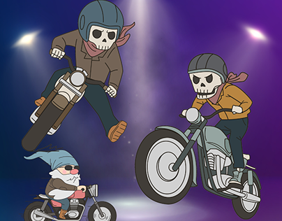 Crazy Skull bikers Enjoying Rides