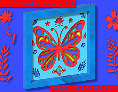 Butterfly 3D Shadow Box Paper Cut