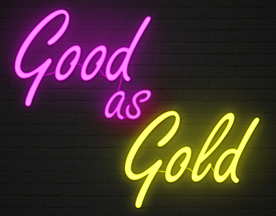 Good as Gold-Neon Sign Photoshop Mockup