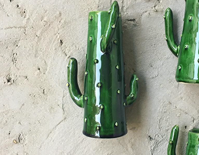 Handmade Cactus Candle Holder