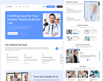Health Care Web Landing Page UIUX Design