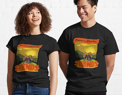Happiness and Hiking With Friends Classic T Shirts