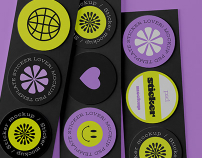 Sticker Mockup Design | Mego Studio