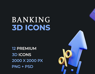 3D banking icon set