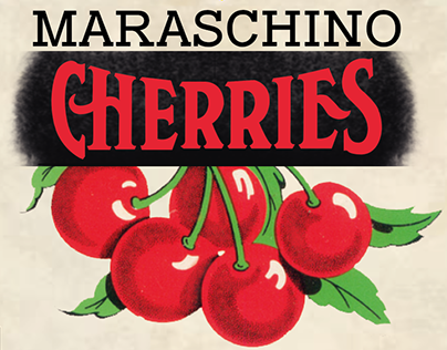 Redesign. Vintage Maraschino Cherries envelope label