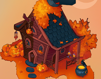 Witch Hut and casual props for сoncept сontest