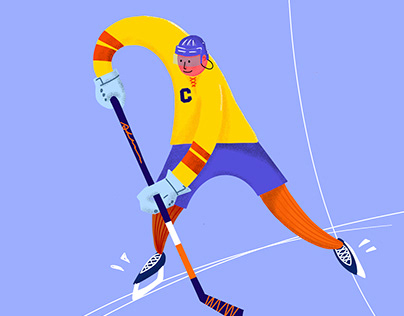 Illustration - ice hockey player