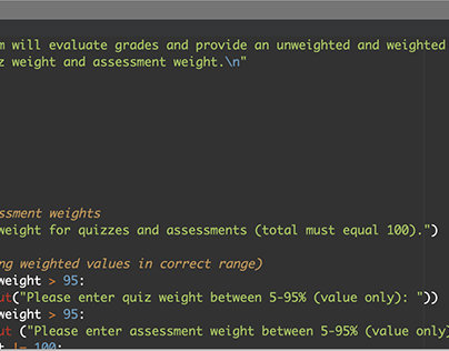 Python Project -- Grade Calculator