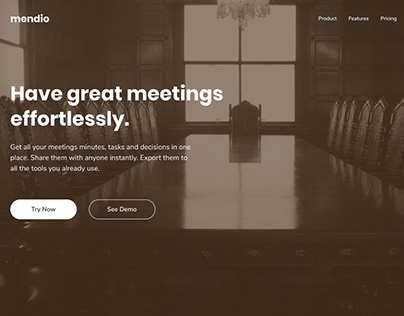 Meetings Related Landing Page Concept
