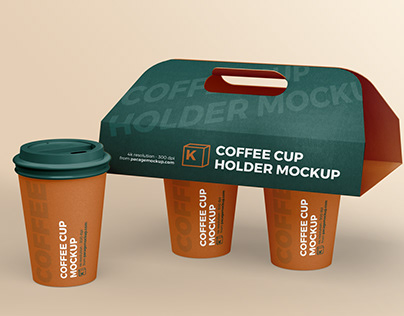 Free Coffee Cup Holder Box Mockup (PSD)