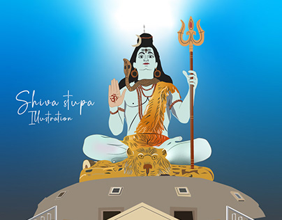 Illustration Shiva stupa ,Pokhara