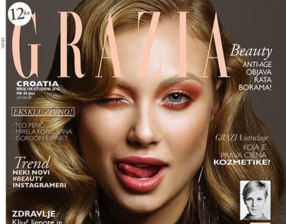 Grazia magazine, Cover and beauty, november 2015