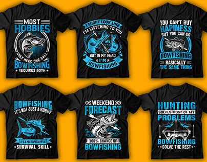 Bow fishing T-Shirt Design Bundle