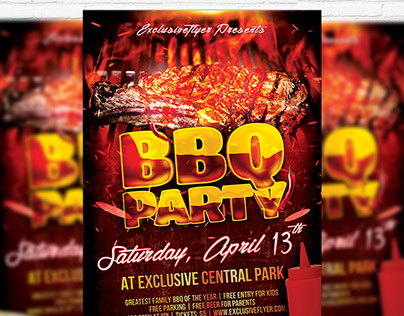 BBQ Party - Premium Flyer Template + Facebook Cover