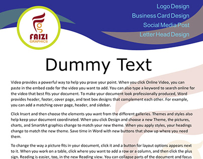 Letterhead design with dummy text