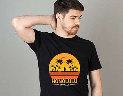 Honolulu Hawali T shirt Design