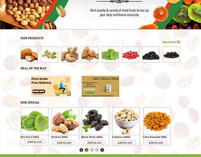 sun nuts & dry fruits ui ux